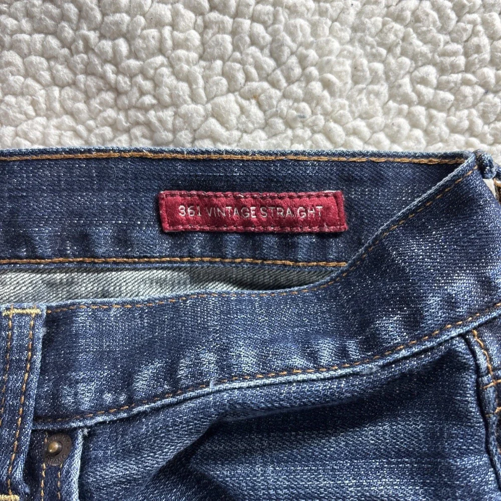 Lucky Brand 361 Vintage Straight Men W34 L30 Dark Wash Stretch Classic Fit Jeans